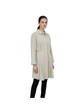 Pollini Beige Cotton Longline A-Line Jacket Women’s IT 48 US 14 Made in Italy